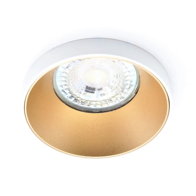 LED Einbaustrahler inkl. GU10 Fassung | Rund | Aluminium | Weiß + Gold | 230V | extra-flach | dimmbar