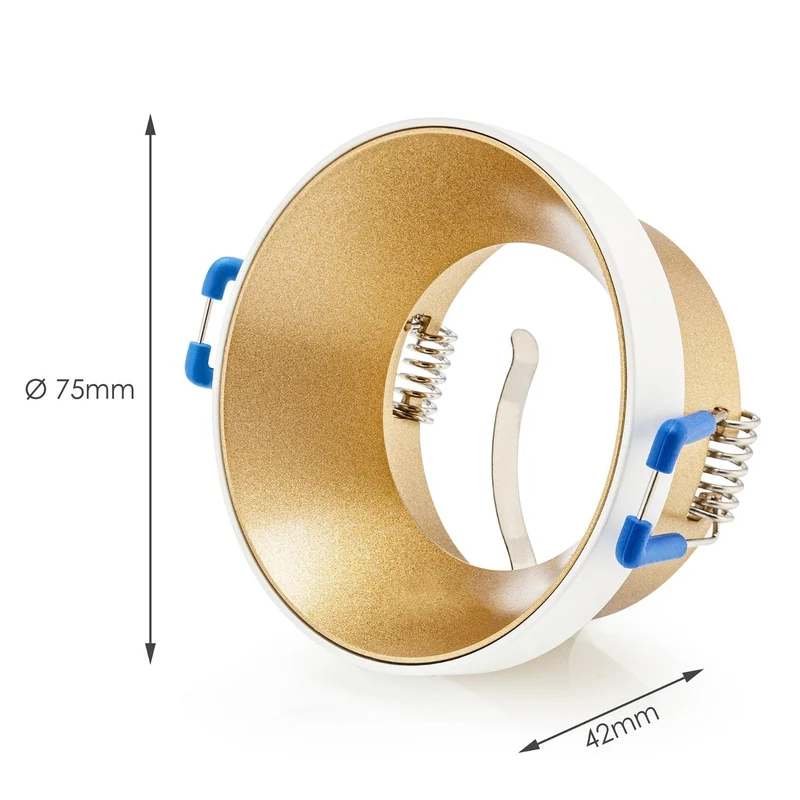 LED Einbaustrahler | Rund | Aluminium | Schwarz & Gold | inkl. GU10 Fassung | 230V 12V | extra-flach | dimmbar