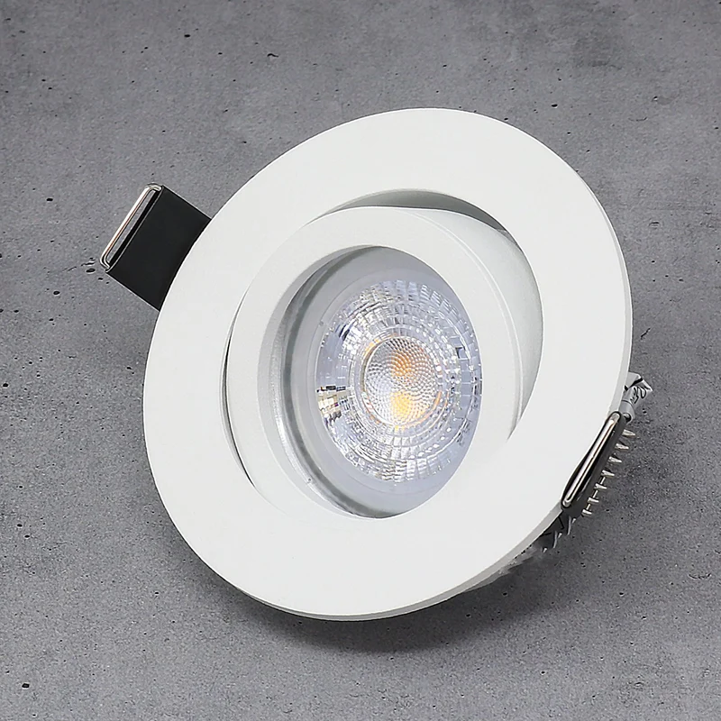 Einbaustrahler Cosmo | Rund | Aluminium | Weiß Matt | Ø82mm | inkl. GU10 Fassung | 230V/12V | extra-flach | dimmbar