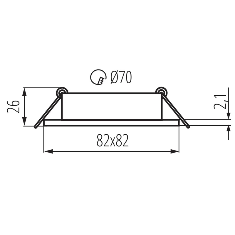 Einbaustrahler Cosmo | Eckig | Aluminium | Weiß Matt | 82x82mm | inkl. GU10 Fassung | 230V/12V | extra-flach | dimmbar