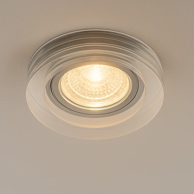 Einbaustrahler Cristal aus Glas Rund Ø90mm IP20 inkl. GU10 Fassung 230V 12V | extra-flach | dimmbar