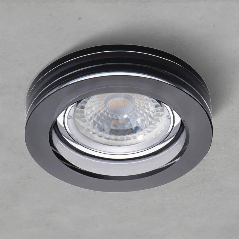 Einbaustrahler Cristal aus Glas Rund Ø90mm IP20 inkl. GU10 Fassung 230V 12V | extra-flach | dimmbar