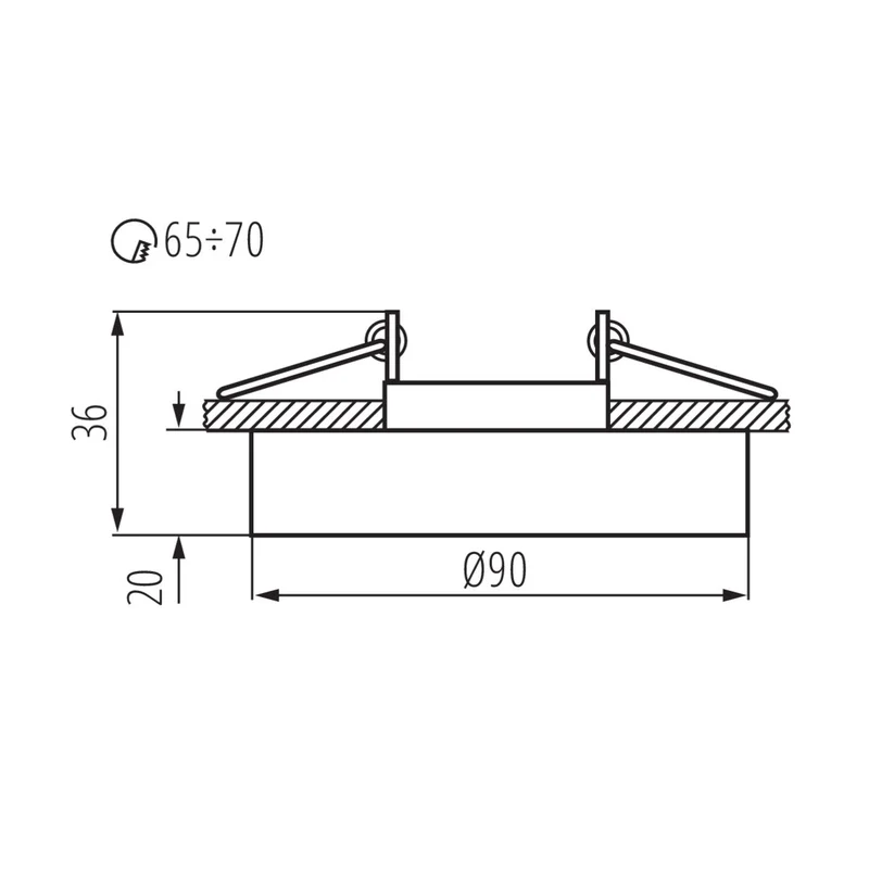 Einbaustrahler Cristal aus Glas Rund Ø90mm IP20 inkl. GU10 Fassung 230V 12V | extra-flach | dimmbar