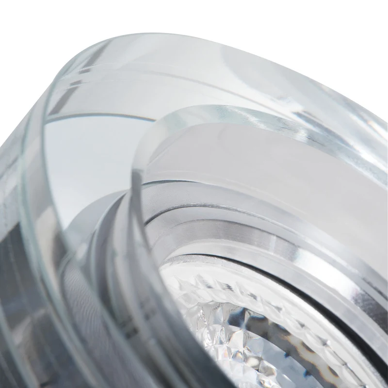 Einbaustrahler Cristal aus Glas Rund Ø90mm IP20 inkl. GU10 Fassung 230V 12V | extra-flach | dimmbar