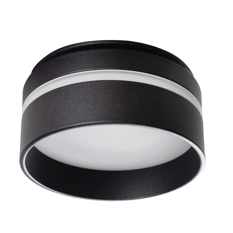 LED Einbaustrahler Oviedo aus Aluminium | Rund | Schwarz | Ø80mm | inkl. GU10 Fassung | 230V 12V | extra-flach | dimmbar
