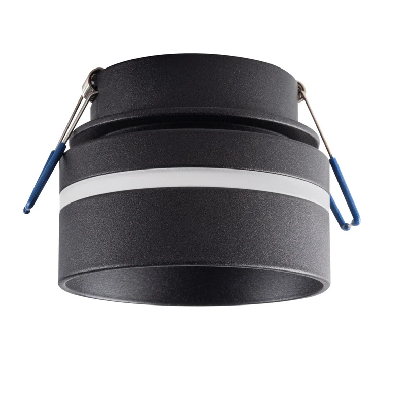 LED Einbaustrahler Oviedo aus Aluminium | Rund | Schwarz | Ø80mm | inkl. GU10 Fassung | 230V 12V | extra-flach | dimmbar