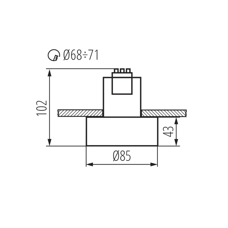 GU10 Einbaustrahler Rund Aluminium Schwarz Astral Mini | inkl. GU10 Fassung | 230V | Dimmbar