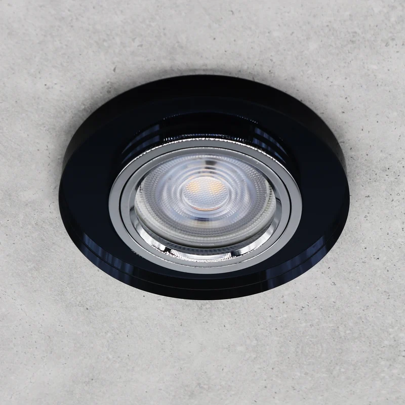 LED Einbaustrahler Extra-Flach | Rund Schwarz Cristal | 5W Warmweiß | 230V Deckenspot Energiesparend| 230V