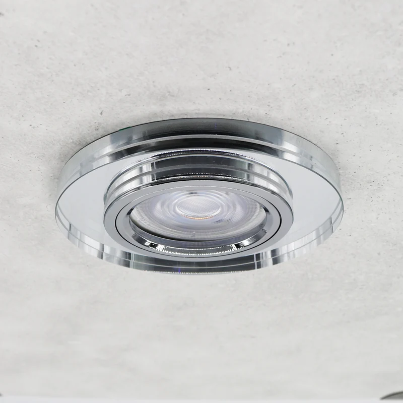 LED Einbaustrahler Extra-Flach | Rund Klar Cristal | 5W Warmweiß | 230V Deckenspot Energiesparend