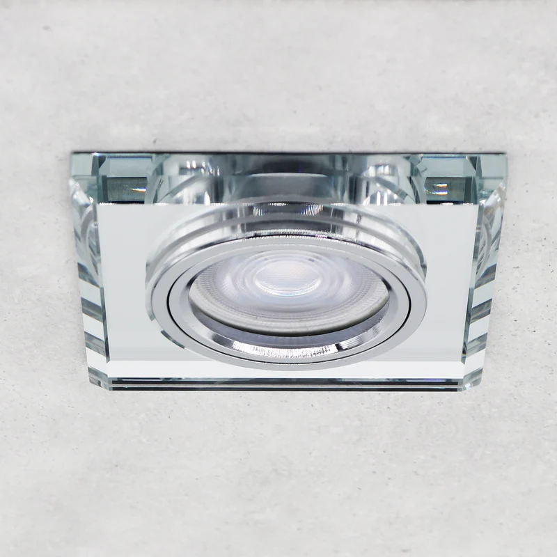LED Einbaustrahler Extra-Flach | Eckig Cristal | 5W Warmweiß | 230V Deckenspot Energiesparend