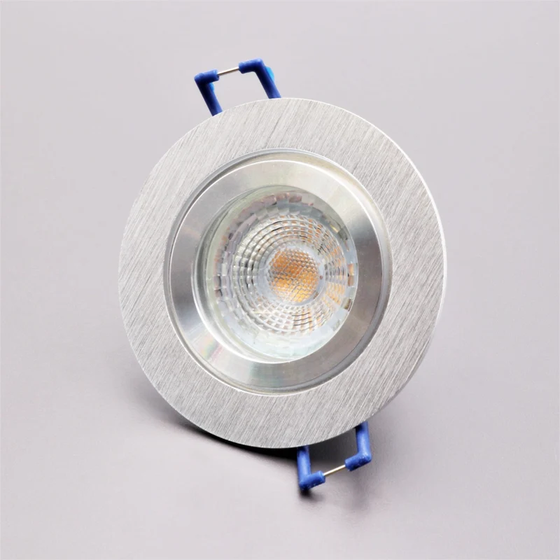 LED Einbaustrahler Star für Badezimmer | IP44 | extra-flach | Dimmbar | Warmweiß | Rund | Silber | inkl. GU10 Fassung | 230V