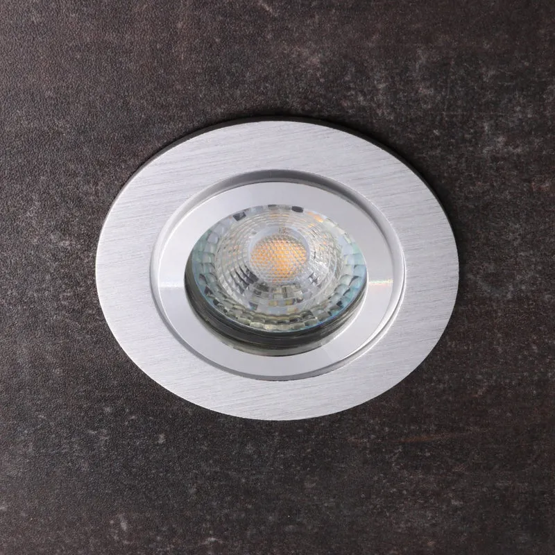LED Einbaustrahler Star für Badezimmer | IP44 | extra-flach | Dimmbar | Warmweiß | Rund | Silber | inkl. GU10 Fassung | 230V
