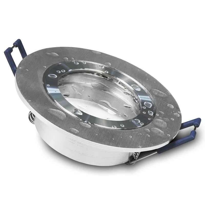 LED Einbaustrahler Star für Badezimmer | IP44 | extra-flach | Dimmbar | Warmweiß | Rund | Silber | inkl. GU10 Fassung | 230V