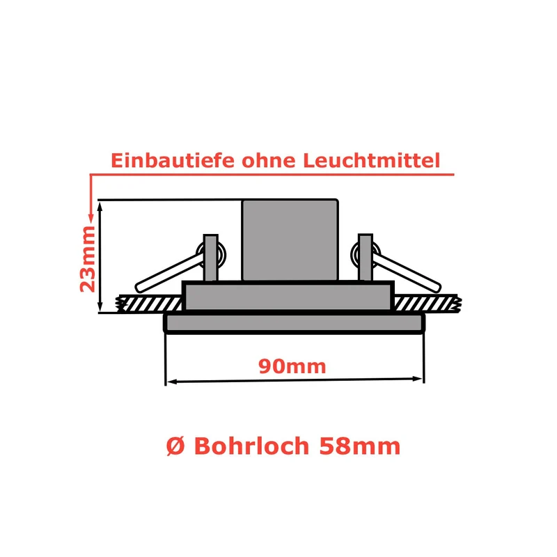 LED Einbaustrahler Star IP44 aus Aluminium für Außen & Innen | Eckig | Weiß | inkl. GU10 Fassung | 230V | energieeffizient | umweltfreundlich | extra-flach | dimmbar