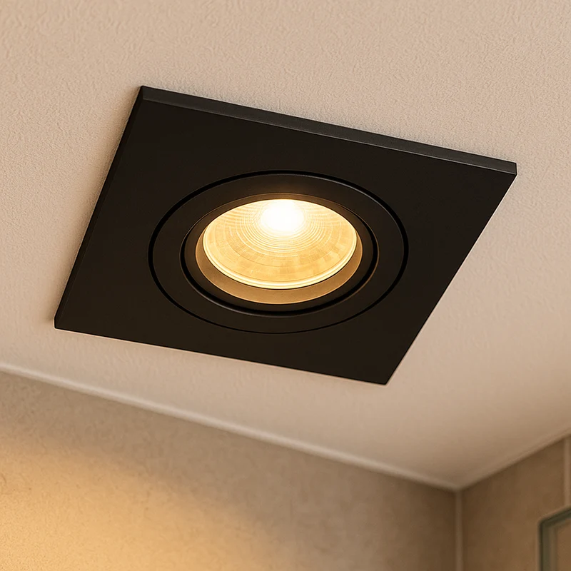 LED Einbaustrahler 9605M | aus Aluminium für Außen & Innen | Rund Eckig | Weiß Schwarz Matt | IP44 | inkl. GU10 Fassung | 230V | Dimmbar | 3000K 4000K 6000K | extra-flach