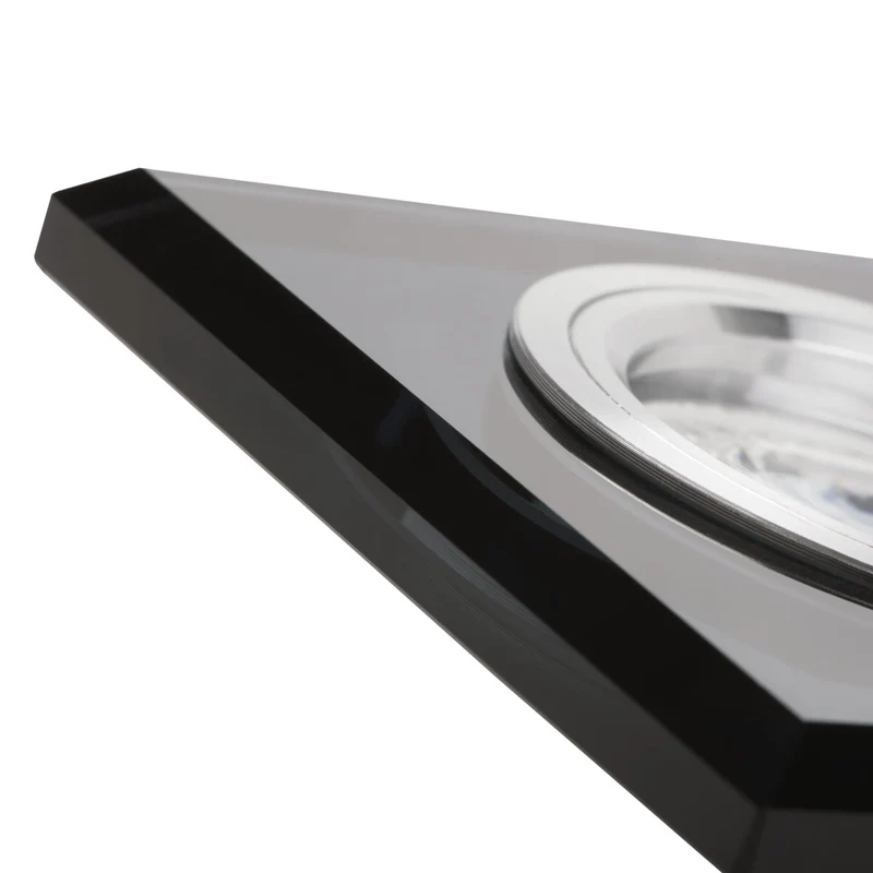 LED Einbaustrahler | aus Glas | Eckig | Schwarz-Spiegel | energie- und umweltfreundlich | inkl. GU10 Fassung | 230V 12V | Cristal | extra-flach | dimmbar