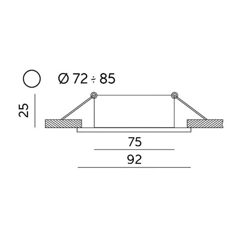 Eckiger Einbaustrahler Star | Aluminium Alu-Silber-Gebürstet 92x92mm | inkl. GU10 Fassung | 230V | extra-flach | dimmbar