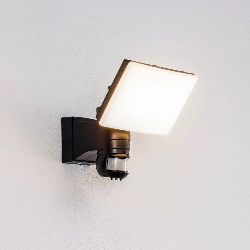 B-Ware PRIOS Außenwandstrahler Wandlampe LED Bewegungsmelder IP44 schwarz weiß