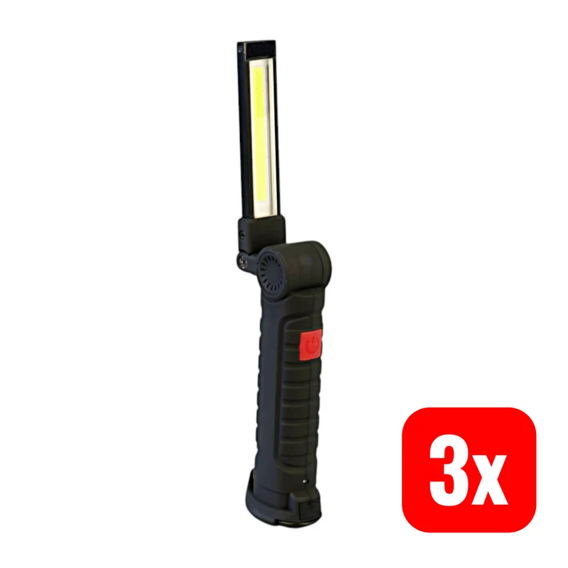 3x B-Ware XCell Work Flip LED Arbeitsleuchte akkubetrieben Akkuleuchte Lampe USB 3 STÜCK
