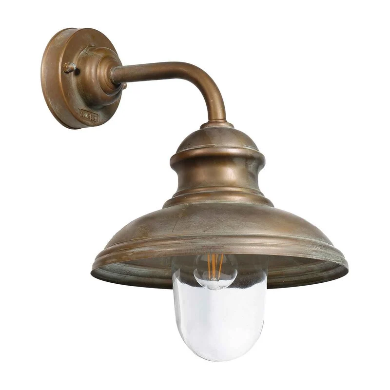 B-Ware Moretti Luce Außenwandlampe Wandlicht Mill messing klar E27 IP44 seewasserfest