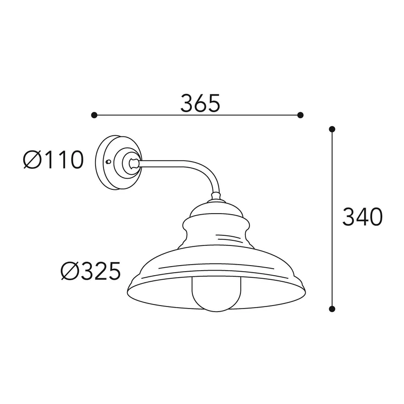 B-Ware Moretti Luce Außenwandlampe Wandlicht Mill messing klar E27 IP44 seewasserfest
