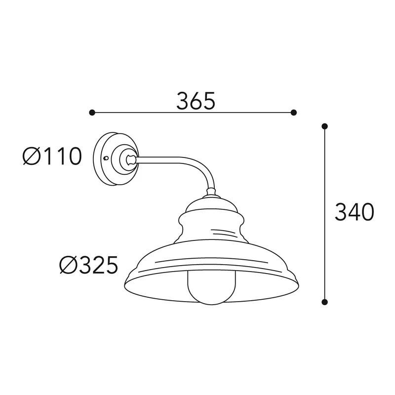 B-Ware Moretti Luce Außenwandlampe Wandlicht Mill messing klar E27 IP44 seewasserfest
