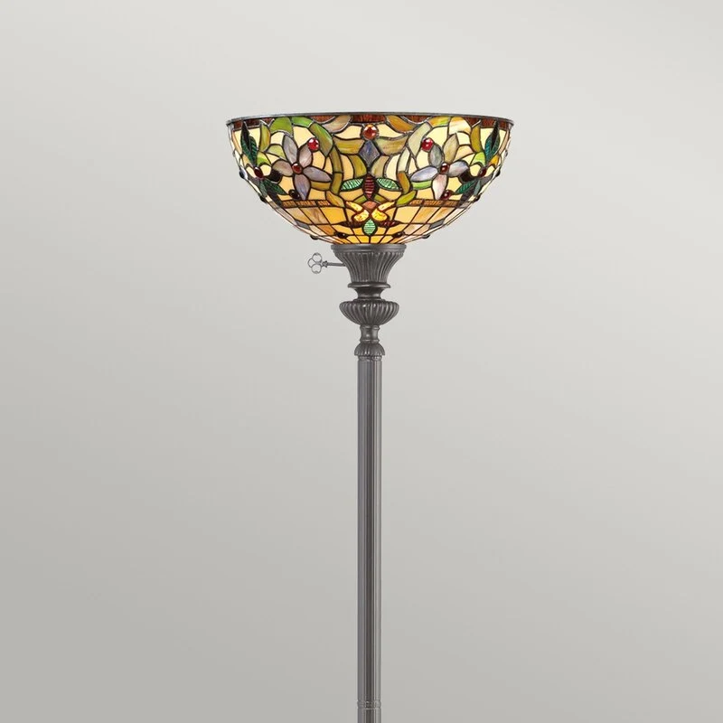 B-Ware QUOIZEL Deckenfluter Kami Stehlampe Stehleuchte Lampe Schirm im Tiffany-Design