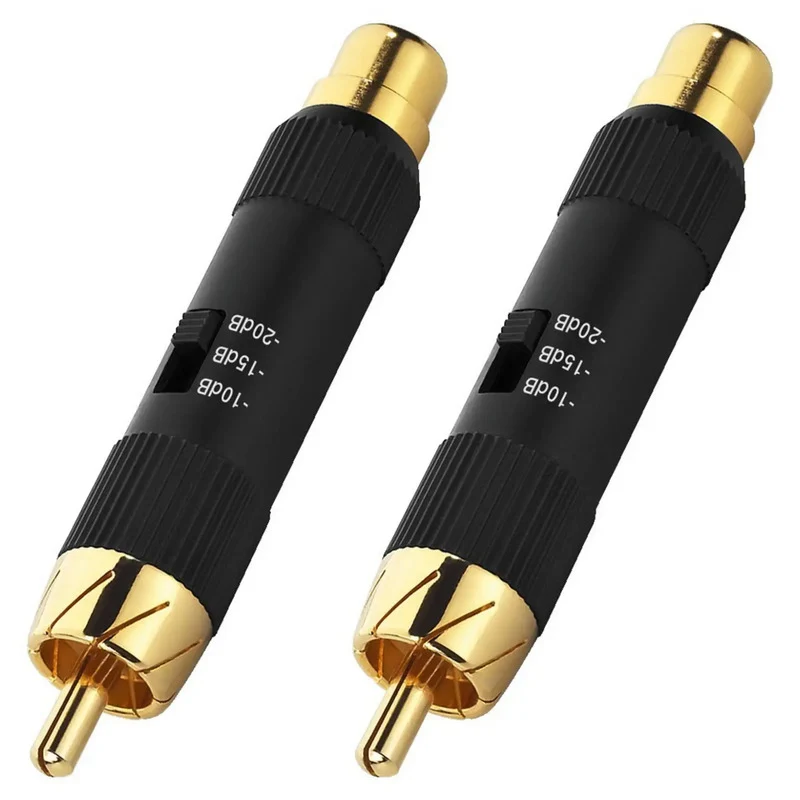 B-Ware Monacor Pegelminderer Dämpfungsenker passiv Cinch Stecker vergoldet 1 Paar