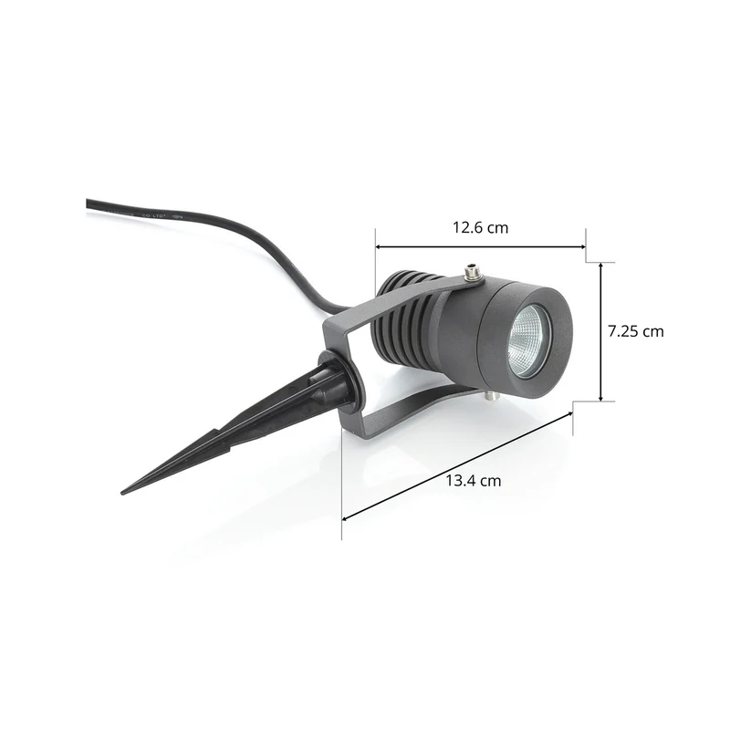 B-Ware Lucande Außenstrahler Gartenleuchte Jon LED Strahler dimmbar dunkelgrau IP65