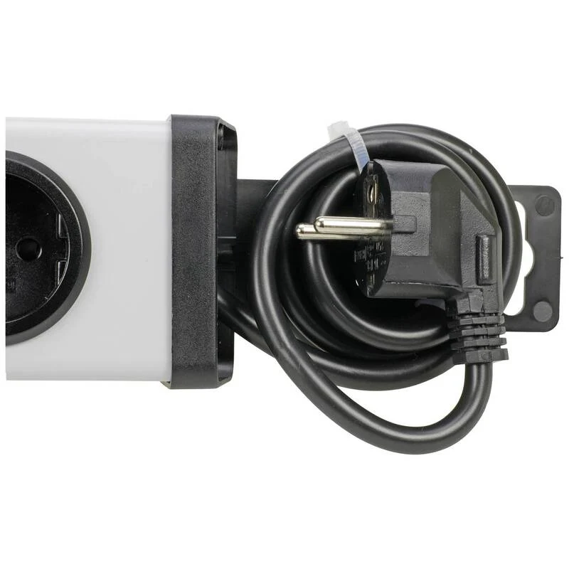 B-Ware Ehmann 0268x0062301 Steckdosen-Verteiler Silber Schwarz Schutzkontakt Steckdose