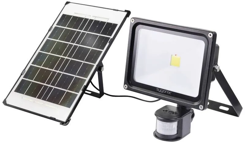 B-Ware Sygonix SY-5461110 Solar-Spot mit Bewegungsmelder 30 W Neutralweiß Schwarz Solar