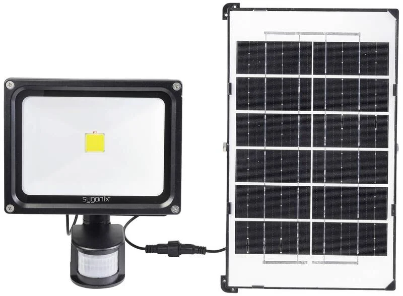 B-Ware Sygonix SY-5461110 Solar-Spot mit Bewegungsmelder 30 W Neutralweiß Schwarz Solar