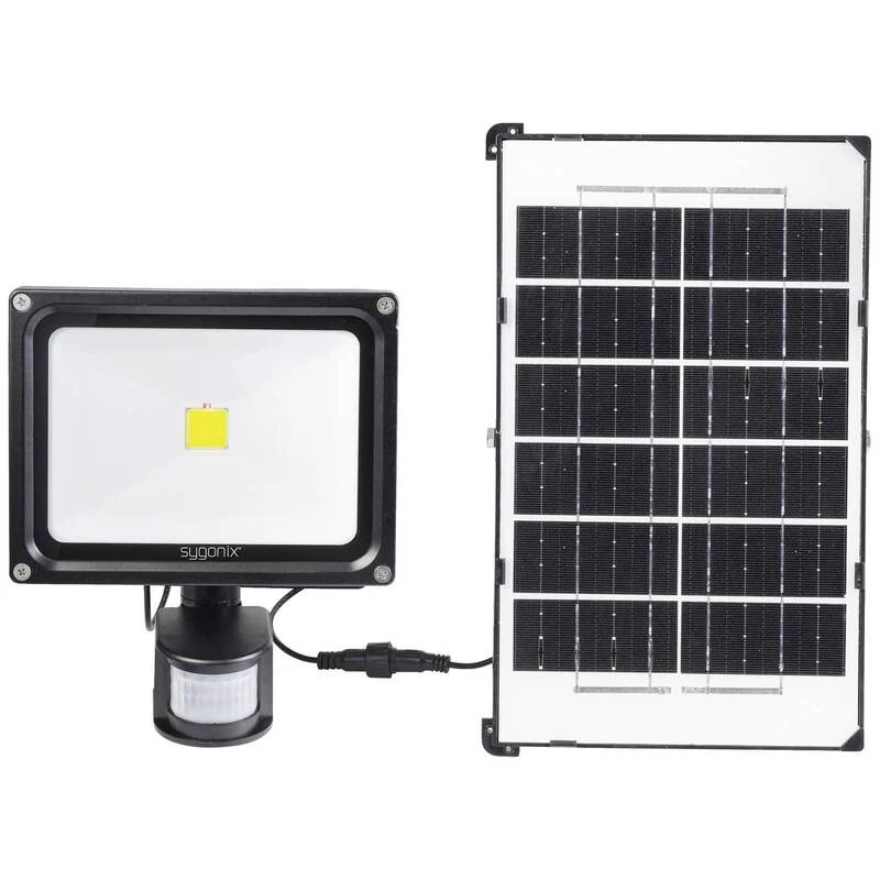 B-Ware Sygonix SY-5461110 Solar-Spot mit Bewegungsmelder 30 W Neutralweiß Schwarz Solar