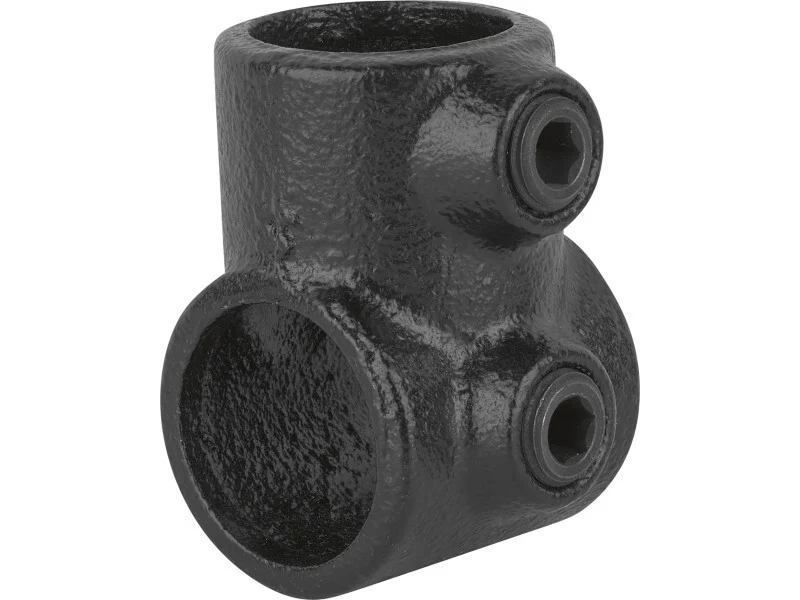 B-Ware T-Stück 90° Schwarz matt Stahlrohr Verbindungselement 2,7cm Durchmesser robust