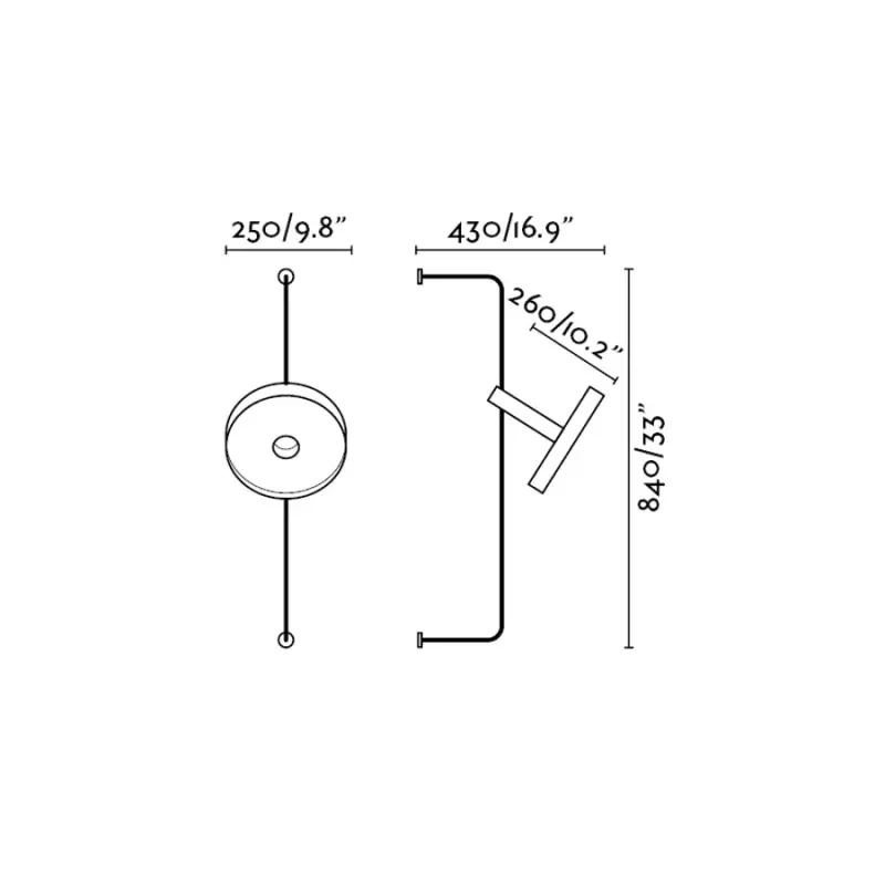 B-Ware FARO BARCELONA Wandaufbau Installationszubehör Faro WHIZZ schwarz 840mm Metall