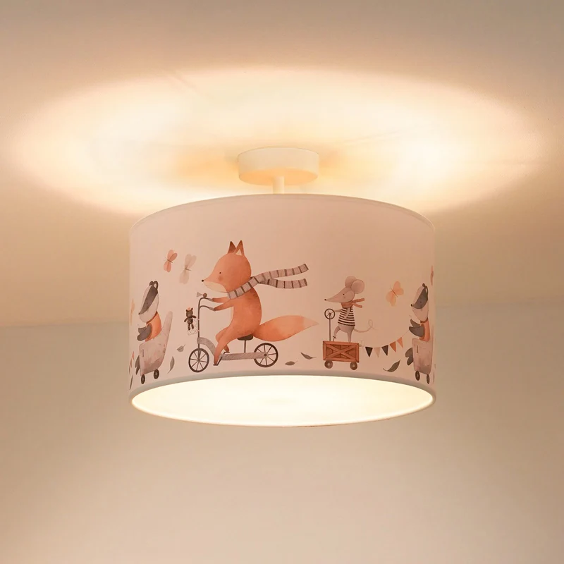 B-Ware Ferdi Deckenleuchte Lampe Kinderzimmer Textil weiß bunt Leuchte Spot Licht