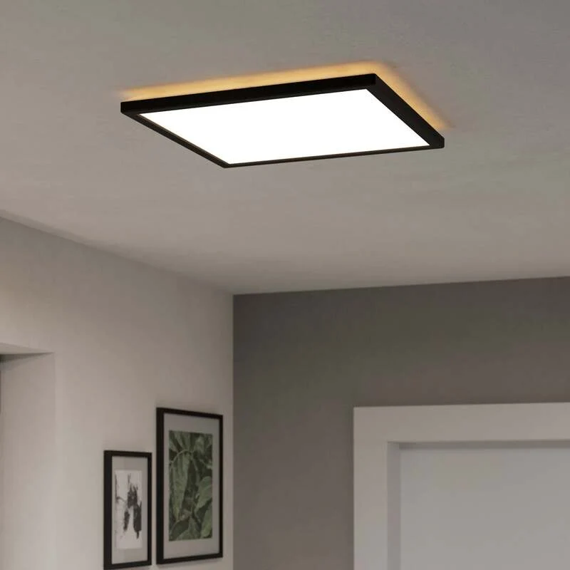 B-Ware EGLO connect Deckenlampe Rovito-Z LED App dimmbar schwarz RGB CCT 39x39cm IP44