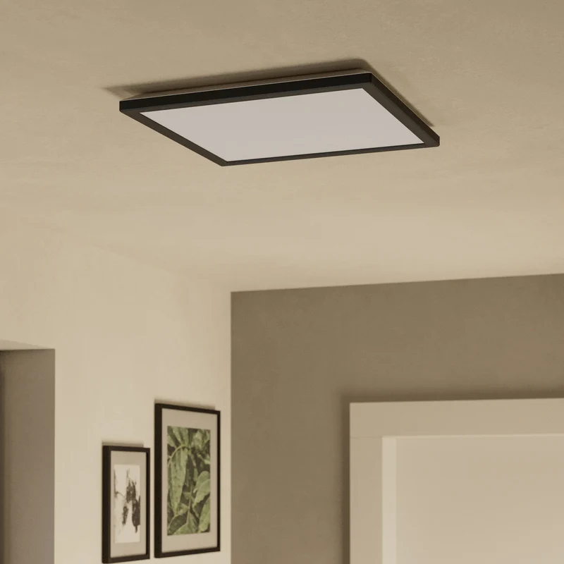 B-Ware EGLO connect Deckenlampe Rovito-Z LED App dimmbar schwarz RGB CCT 39x39cm IP44