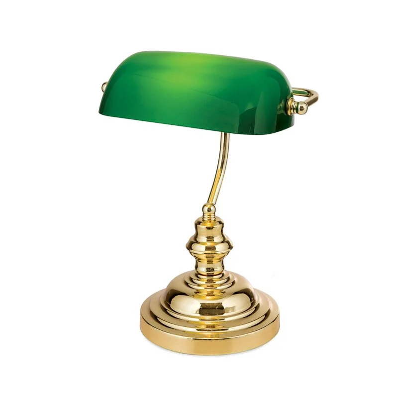 B-Ware Orion Tischlampe Onella Schreibtischlampe Büroleuchte im Banker-Stil E27 grün