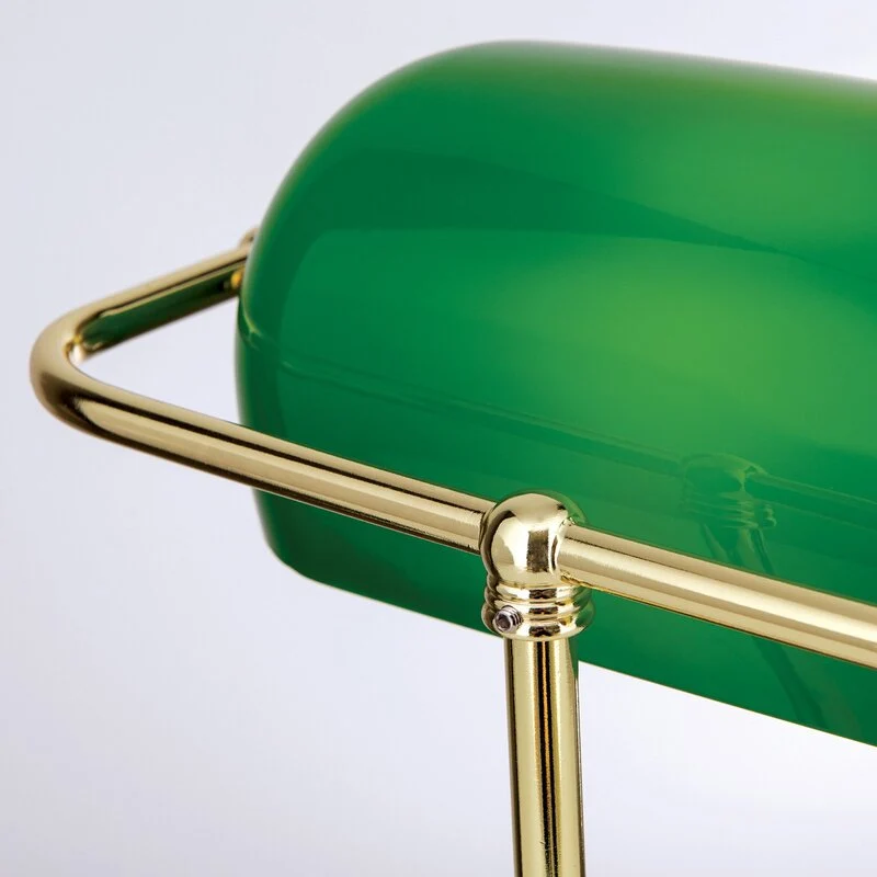 B-Ware Orion Tischlampe Onella Schreibtischlampe Büroleuchte im Banker-Stil E27 grün
