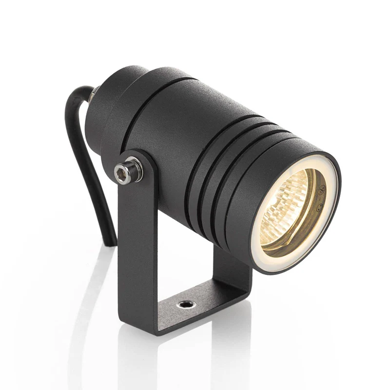 B-Ware Lucande Außenstrahler Galina mit Erdspieß Spot-Light dunkelgrau 10 cm 2 STÜCK