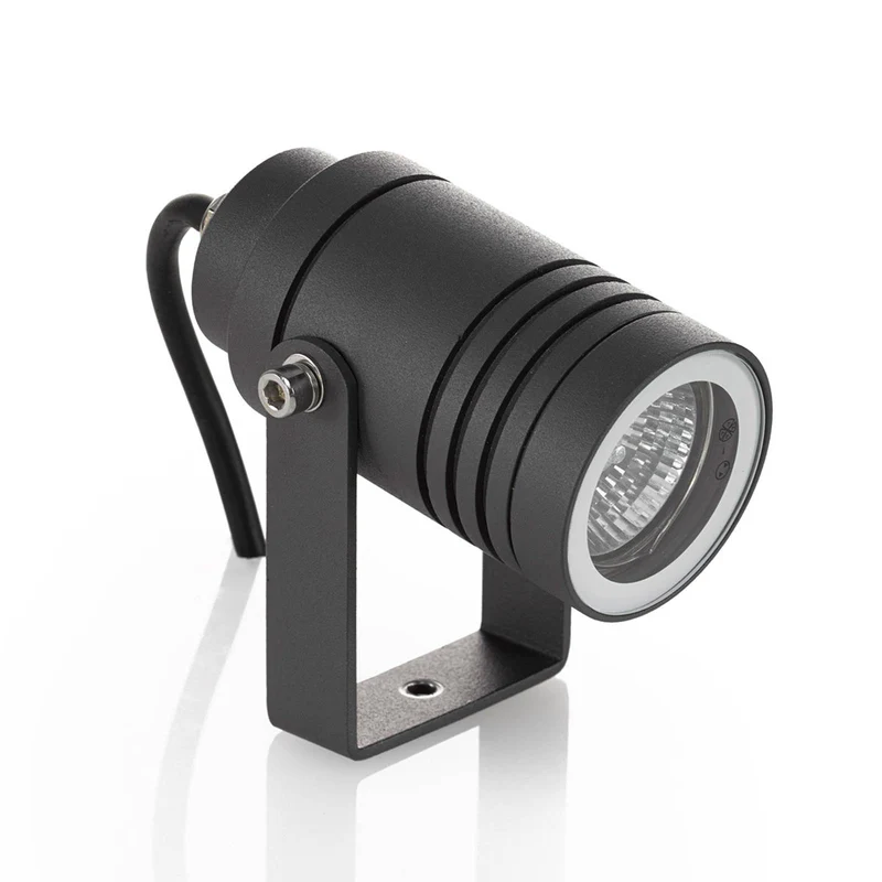 B-Ware Lucande Außenstrahler Galina mit Erdspieß Spot-Light dunkelgrau 10 cm 2 STÜCK