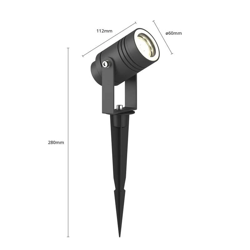 B-Ware Lucande Außenstrahler Galina mit Erdspieß Spot-Light dunkelgrau 10 cm 2 STÜCK