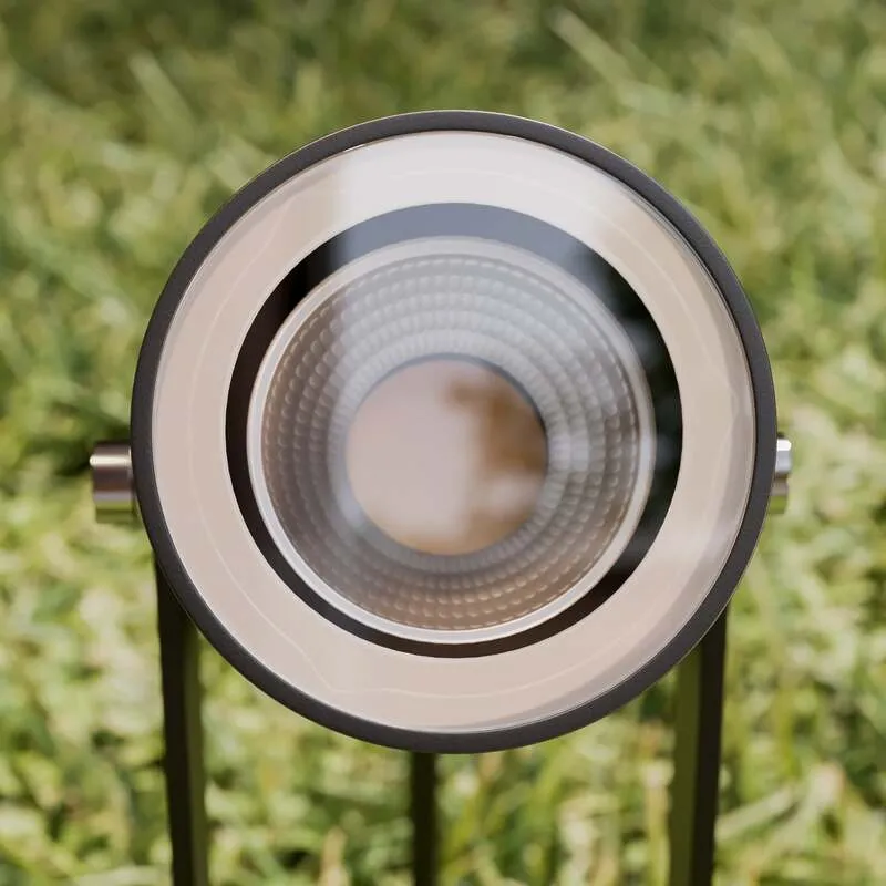 B-Ware Lucande Außenstrahler Galina mit Erdspieß Spot-Light dunkelgrau 10 cm 2 STÜCK
