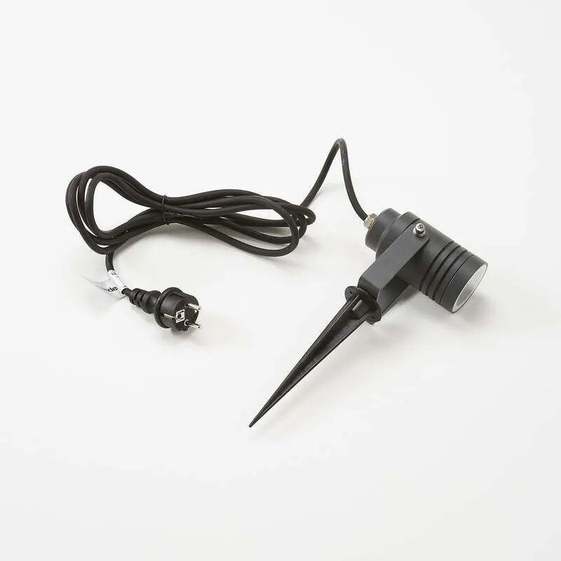 B-Ware Lucande Außenstrahler Galina mit Erdspieß Spot-Light dunkelgrau 10 cm 2 STÜCK