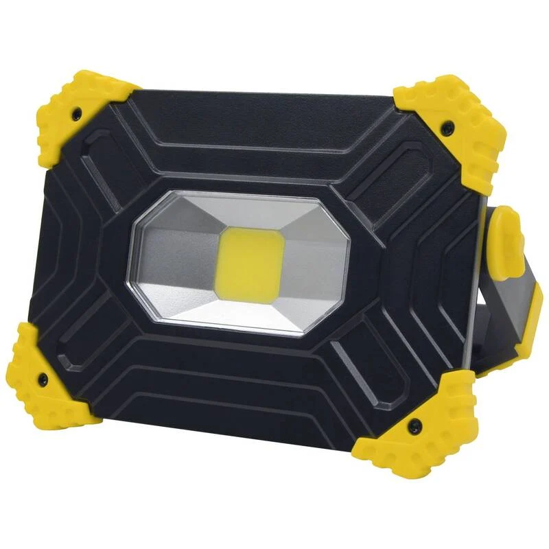 B-Ware Heitronic Akku LED Flutlichtstrahler 20W 2000lm Dimmbar IP54 Schwarz/Gelb