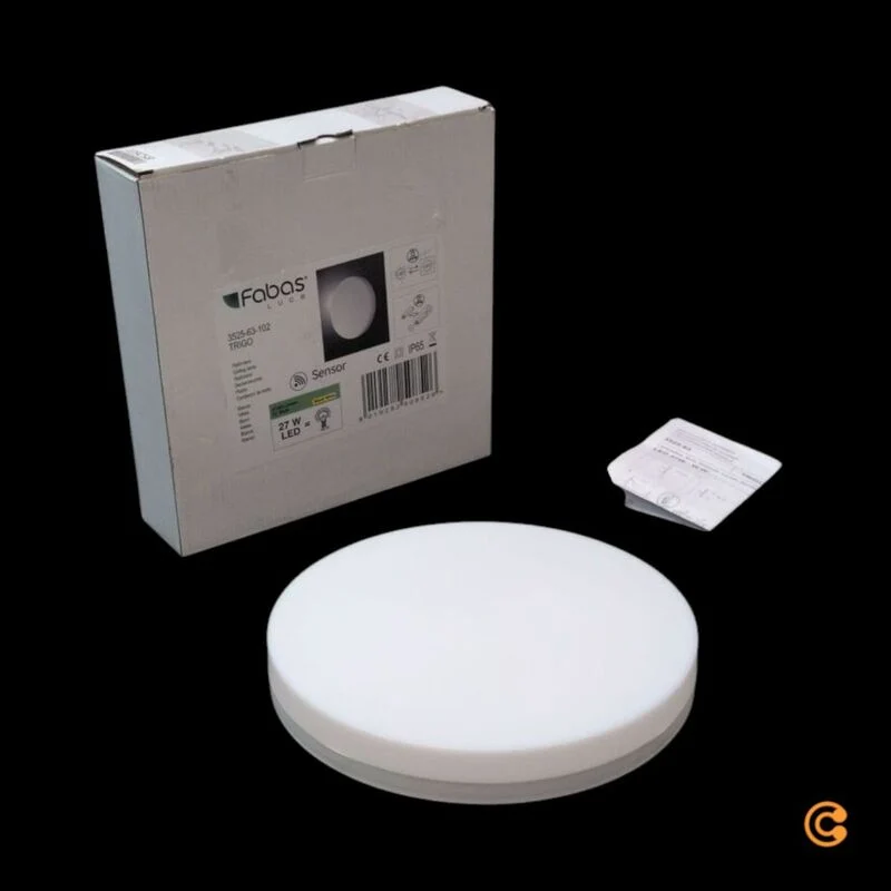 B-Ware FABAS LUCE Außenleuchte Trigo LED Gartenlampe mit Bewegungsmelder weiß IP65 28cm