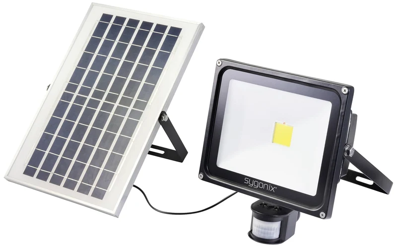 B-Ware Sygonix SY-5461112 Solar-Spot mit Bewegungsmelder 50 W Neutralweiß Schwarz Lampe