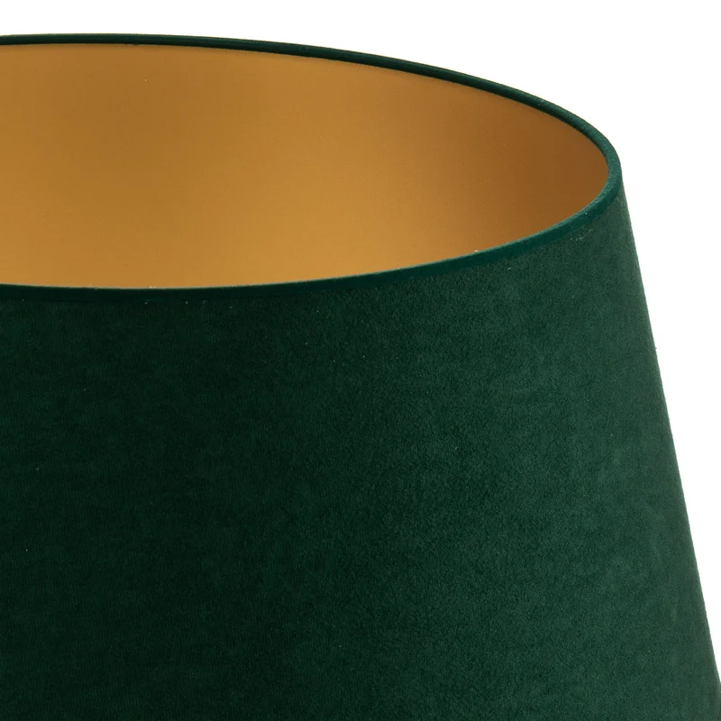 B-Ware Lampenschirm Cone 25,5 cm dunkelgrün gold Leuchte Lampe Stehlampe Spot Schirm