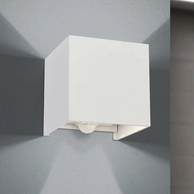 B-Ware ORION LED-Außenwandleuchte Cube-S weiß mit Bewegungsmelder IP54 700 lm
